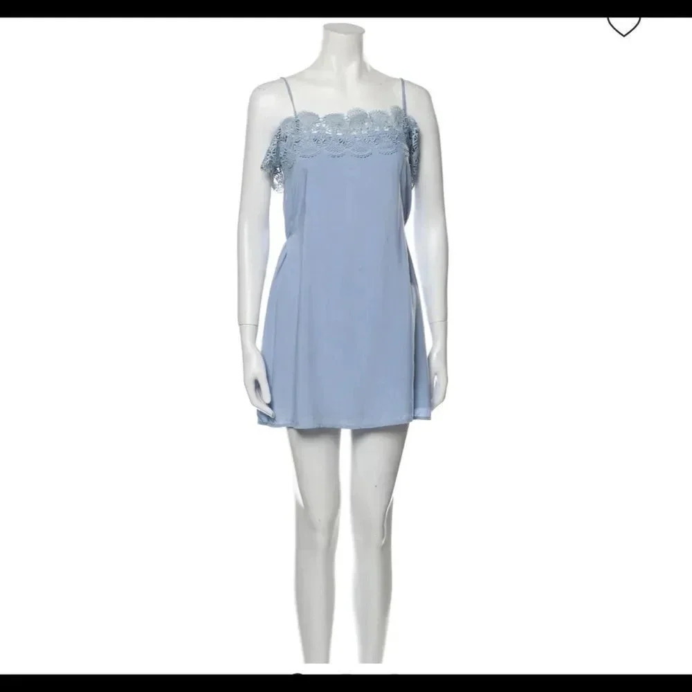 Suboo Stevie Women’s blue Lace Shoulder Mini Dress Size 4 New